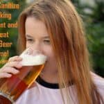 girl drinking a home brewed beer