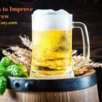 Home Brewed Beer Siting on Wooden Keg