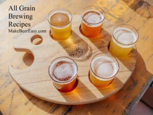 a flight of home brewed craft beer