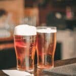 Beer from beer kits on bar top