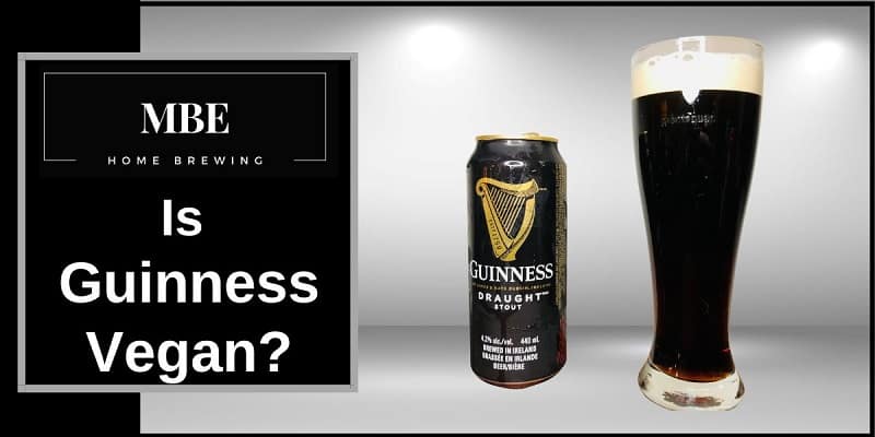 A pint and can of Guinness next to the words is Guinness vegan.