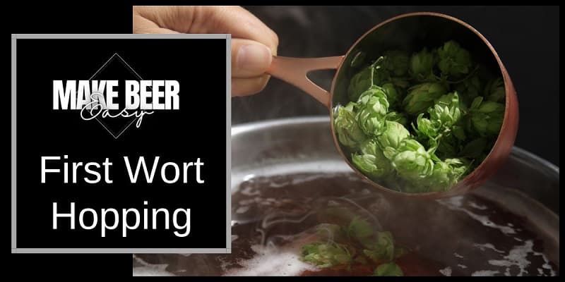 A brewer doing first wort hopping