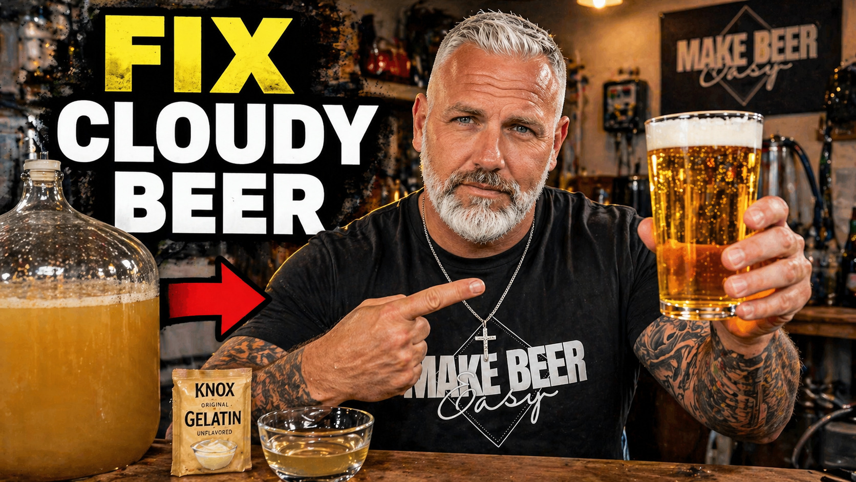 clear beer with gelatin